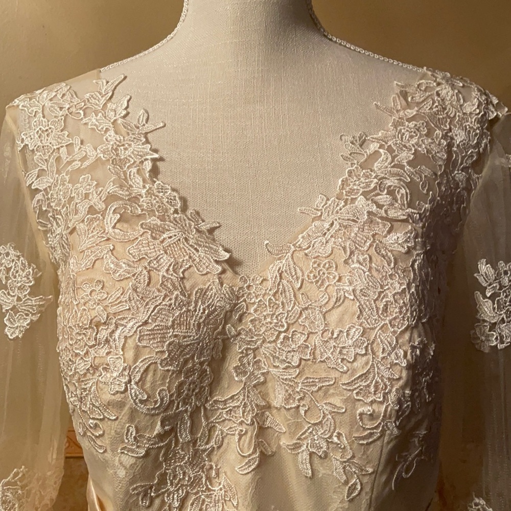 Victorian Wedding Gown with Bell Sleeves